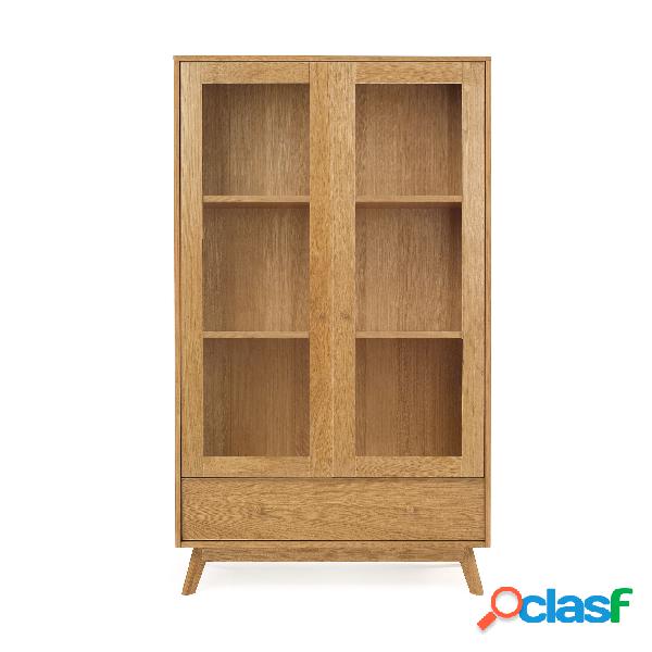 Vetrina Kensal in legno ingegnerizzato e solido, vetro,