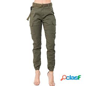 Womens Cargo Pants Joggers Cuffed Cargo Army Green Fashion