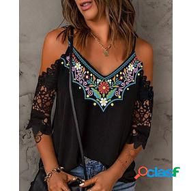 Womens Tank Top Camis Black Lace Cut Out Floral Daily