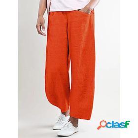 Womens Trousers Trousers Linen / Cotton Blend Basic High