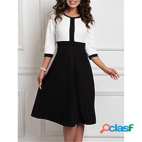 Womens Work Dress Fashion Semi Formal Dress Midi Dress Crew