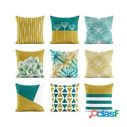 doppia copertura del cuscino laterale 9pc teal giallo