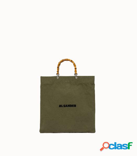 jil sander shopping bag in canvas tinta unita