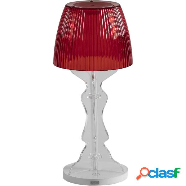 lampada piccola lady led rosso, dimensioni 14x14xH33 cm,