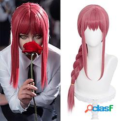 parrucca lunga trecce rosa per makima cosplay anime parrucca