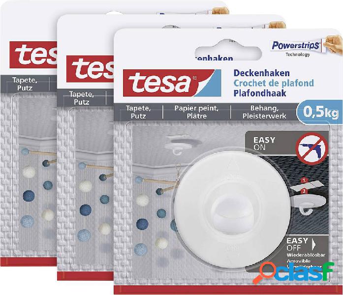 tesa 77781 Gancio a soffitto Bianco Contenuto: 3 pz.