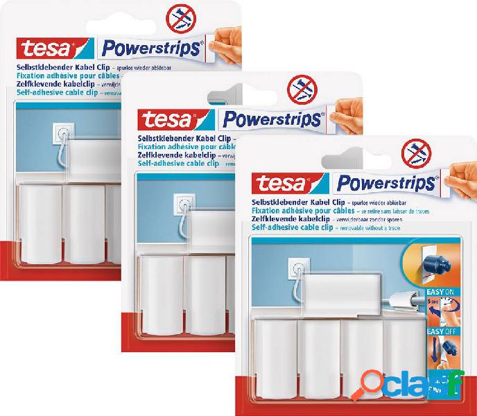 tesa POWERSTRIPS® Clip per cavi Bianco Contenuto: 15 pz.