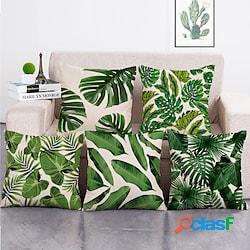 1 set di 5 pezzi foglia verde serie botanica copricuscino