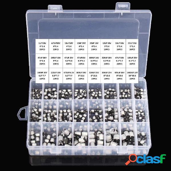 1UF~1000UF 6.3V-50V 400Pcs 24Value SMD Kit di assortimento