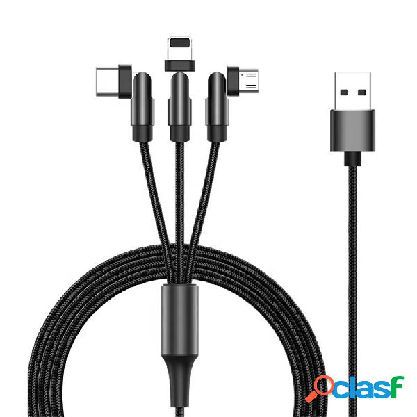 2A USB-A per Lightning/Micro USB/Type-C Rotazione di 180°