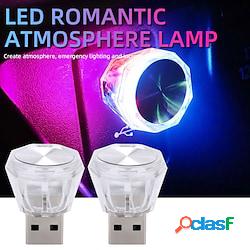 2pcs mini usb led luce per auto interni auto atmosfera luce