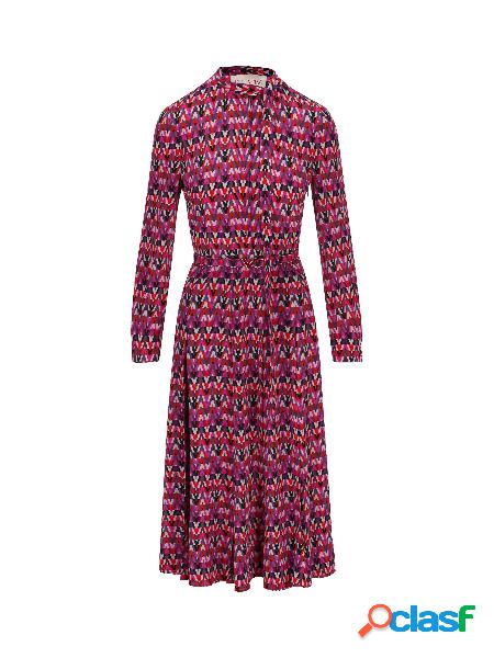Abito In Crepe De Chine Stampato