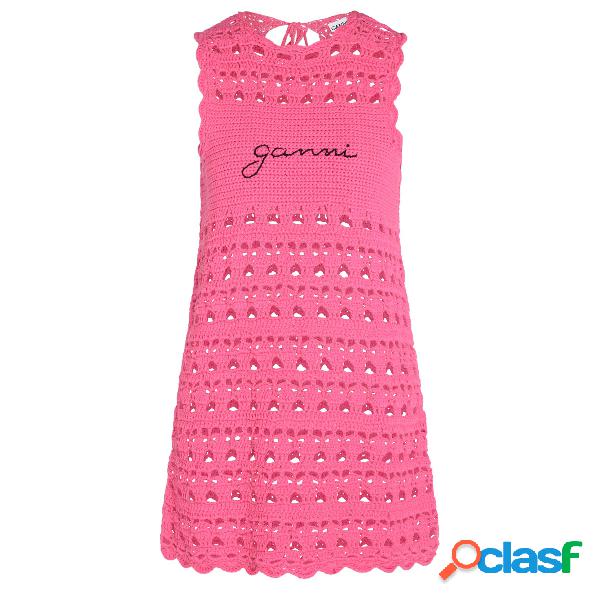 Abito crochet Ganni rosa