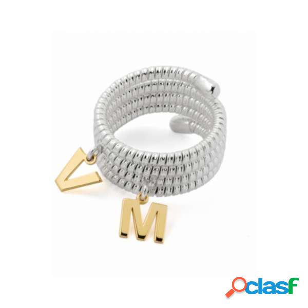 Anello in argento 925 con iniziali in oro 18 kt MOD. 16OAAN5