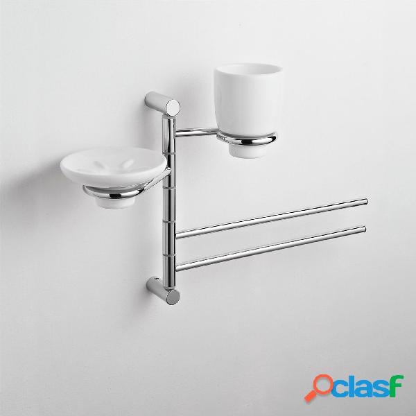 Asta attrezzata Lavabo KIOS 31x14xh26 cm con Portasapone e