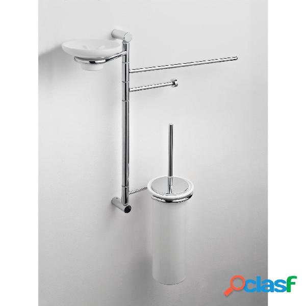 Asta attrezzata Wc Bidet KIOS 43x14xh58 cm con Porta scopino
