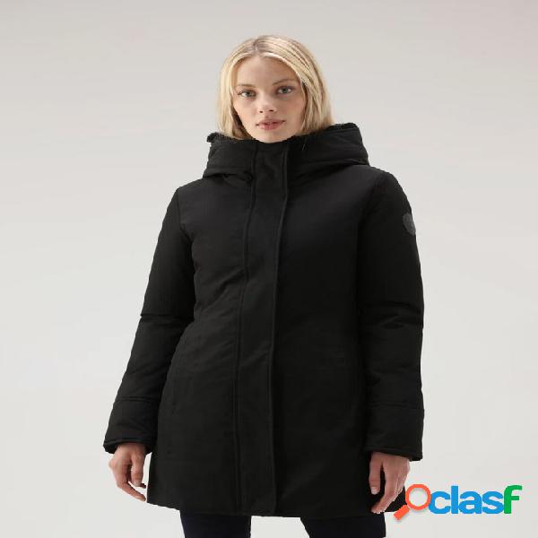 Boulder Parka nero con fodera interna al cappuccio in