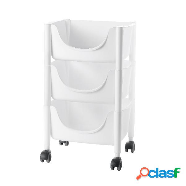 Carrello Hold & Roll 3 Ripiani con Ruote 44.5x30.5xh69 cm