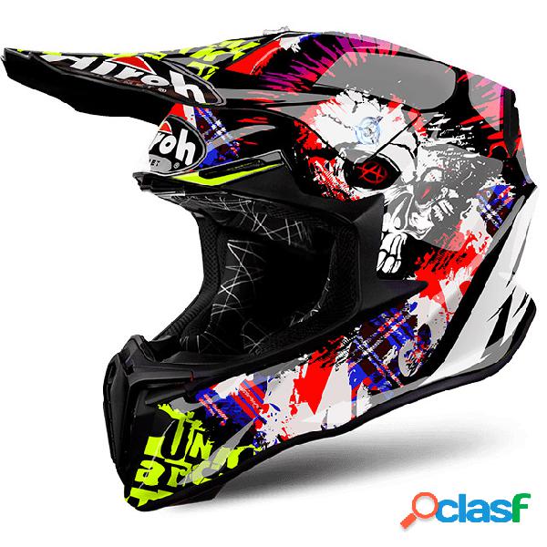 Casco cross Airoh Twist Crazy Nero lucido