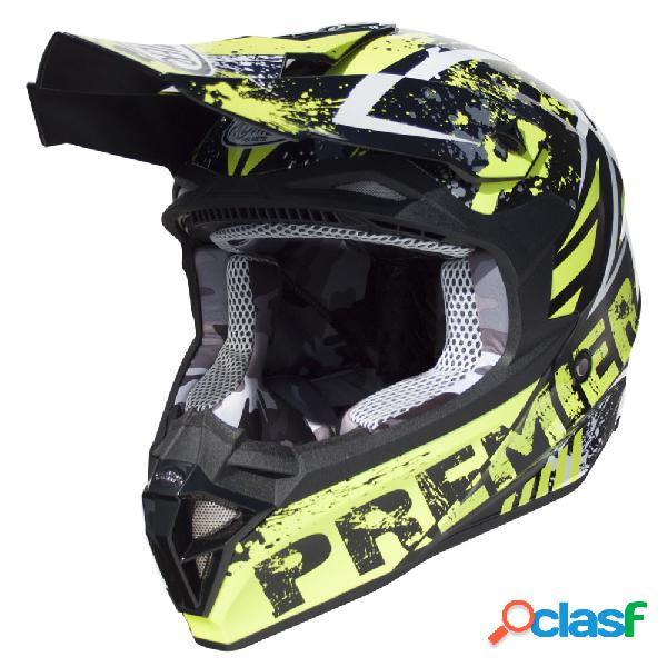 Casco cross Premier Exige ZXY nero giallo fluo