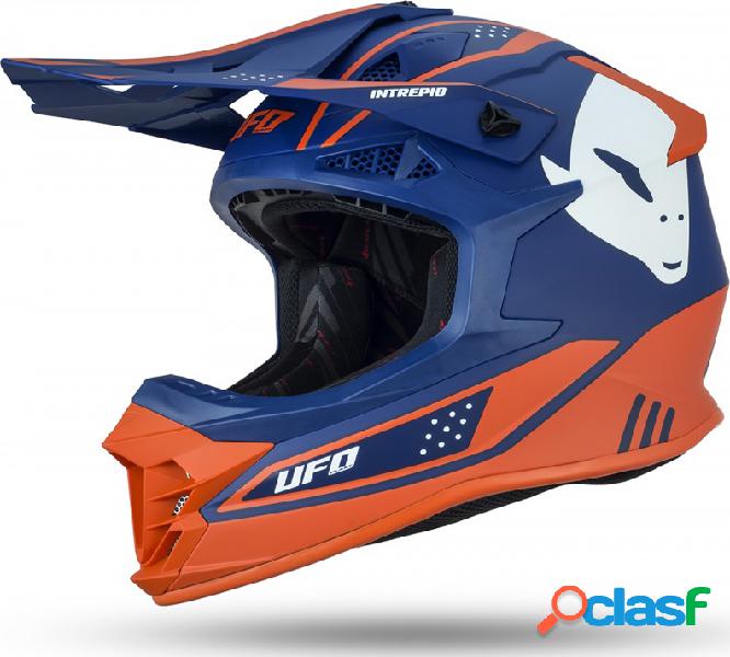 Casco cross Ufo Plast INTREPID Blu Arancio