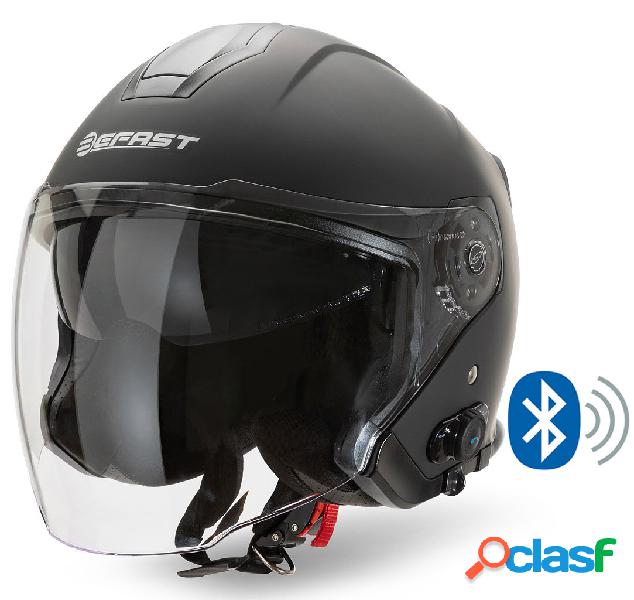 Casco jet Befast JET Connect Nero opaco con interfono