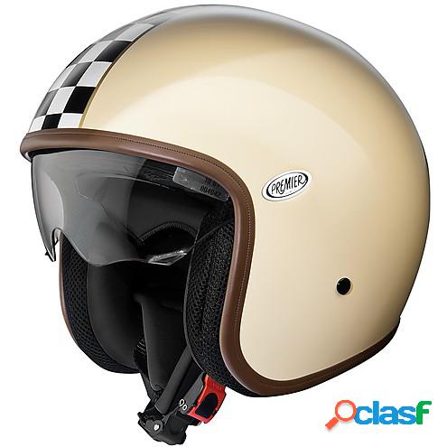 Casco jet Premier VINTAGE EVO CK in fibra Bianco Lucido