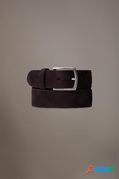 Cintura uomo in suede misto pelle brown
