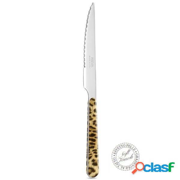 Coltello bistecca ANIMALIER Leopardato, 18/10 in confezione