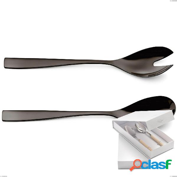 Confezione a libro 2 pezzi insalata EtoIle PVD Black,