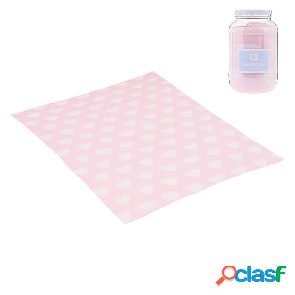 Coperta Cotone Bambino Cambrass 80x100 Love Rosa