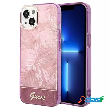 Custodia Ibrida Guess Jungle Collection per iPhone 14 - Rosa