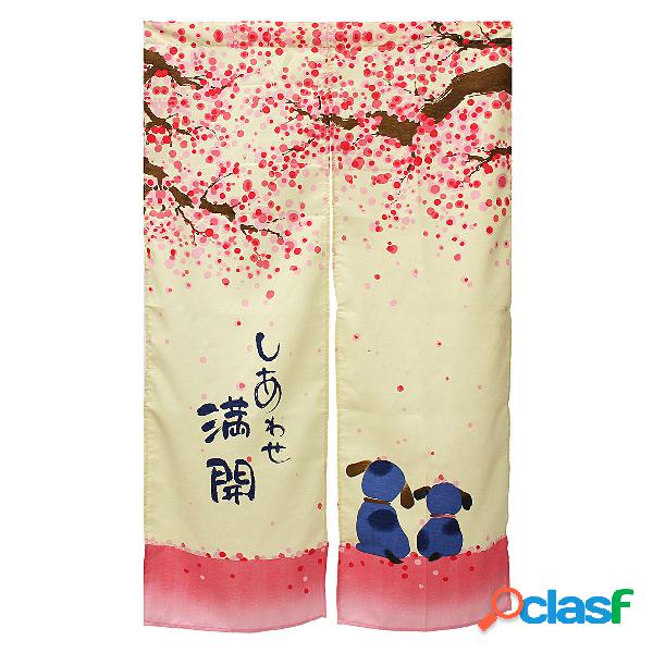 E piccolo cane Noren giapponese tenda porta Sakura 150 x 85
