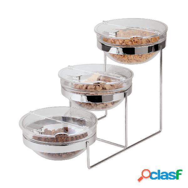 Espositore Buffet 7 Pezzi Cromato, peso 6,27 kg