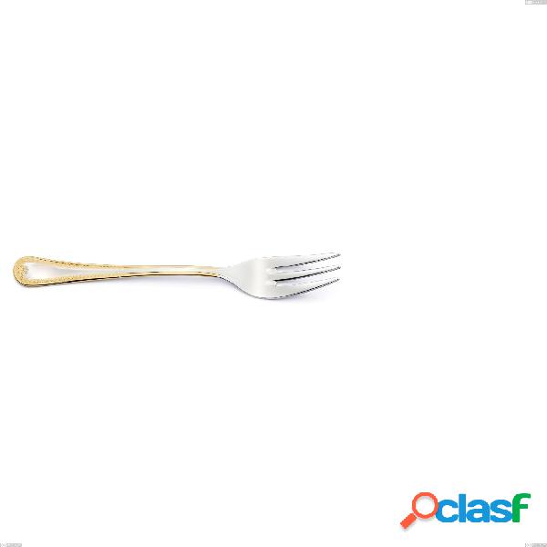 Forchetta dolce Firenze oro, acciaio 18-10, oro 24 carati,