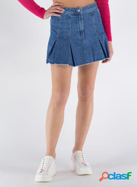 GONNA IN DENIM A PIEGHE