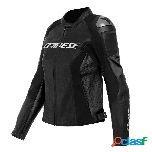 Giacca moto Pelle Donna Dainese Racing 4 traforata Nero