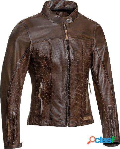 Giacca moto donna pelle estiva Ixon CRANK AIR LADY Marrone