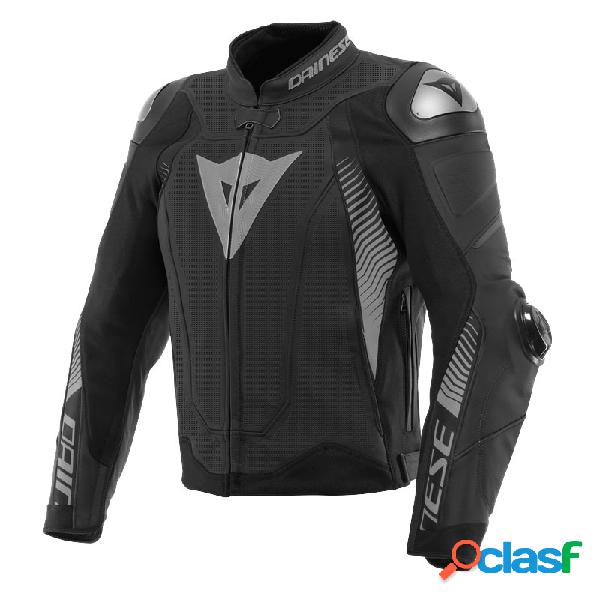 Giacca moto pelle Dainese Super Speed 4 traforata Nero