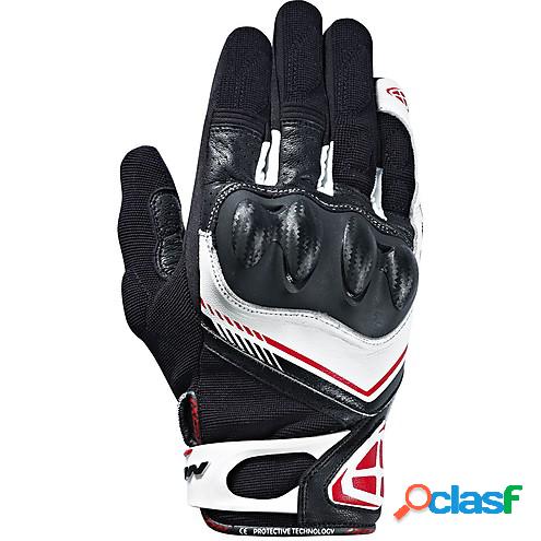 Guanti moto pelle e tessuto estivi Ixon RS DRIFT nero bianco