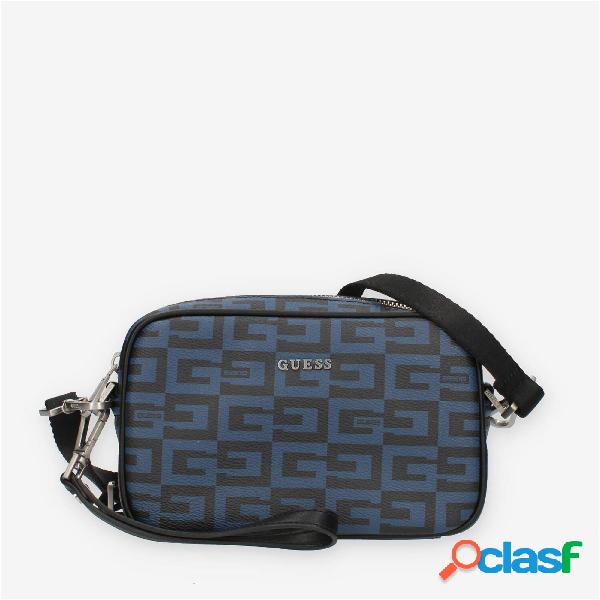 Guess Escape Tracolla blu logata da uomo