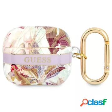 Guess Flower Strap Collection Custodia per AirPods 3 - Viola