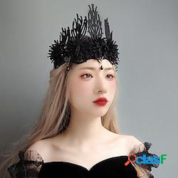 Halloween re corona gotico sposa tiara femminile mitzvah