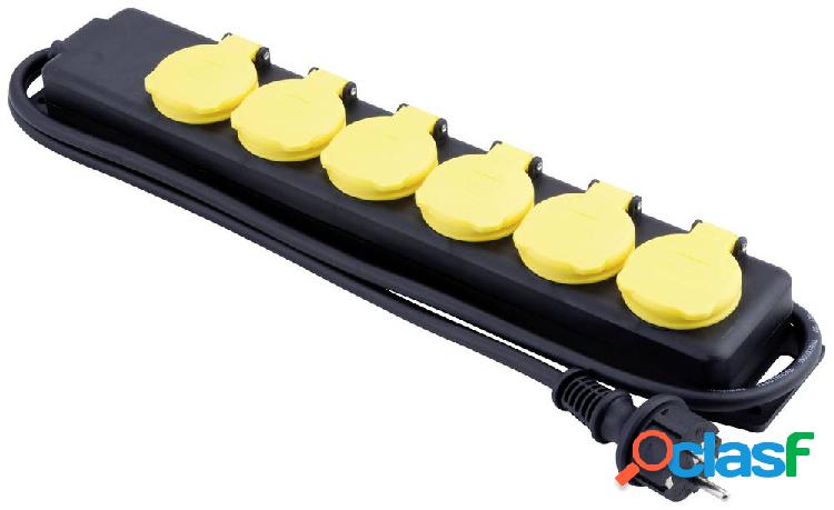 Heitronic 45059 Multipresa senza interruttore Nero giallo