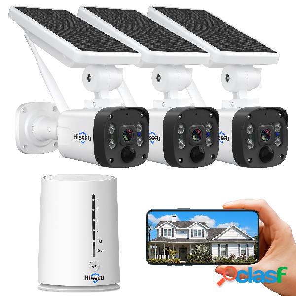 Hiseeu Wireless Security fotografica Sistema Outdoor 2K