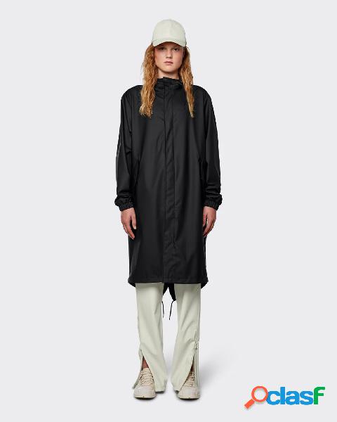 Impermeabile Fishtail Parka nero con fondo posteriore più