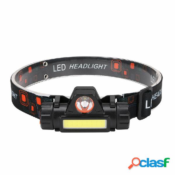 Impermeabile LED Lampada frontale Handfree COB Lampada da