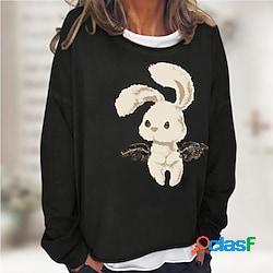 Ispirato da Con animale Coniglio 兔子款 Felpa Pullover