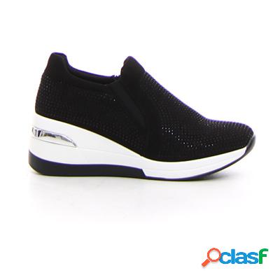 JULIEN Sneaker con strass e zeppa - nero