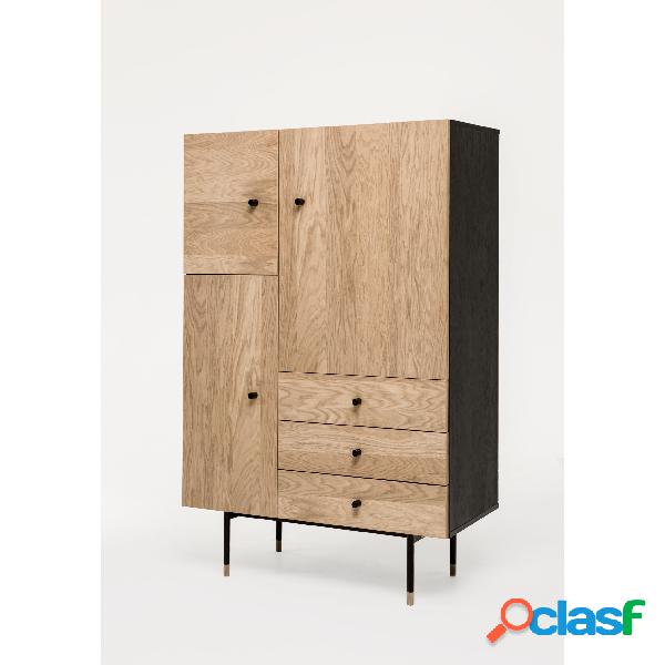 Jugend Highboard Oak in legno ingegnerizzato e massiccio,